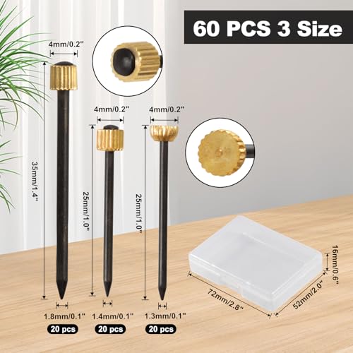 Image of SPEEDWOX 60 Pcs Picture Hangers Black Steel Nails and Brass Head Frame, Picture Hanging Nails for Hanging Picture Painting with Plastic Storage Box Holds Up to 5-30 lbs(3 Sizes)