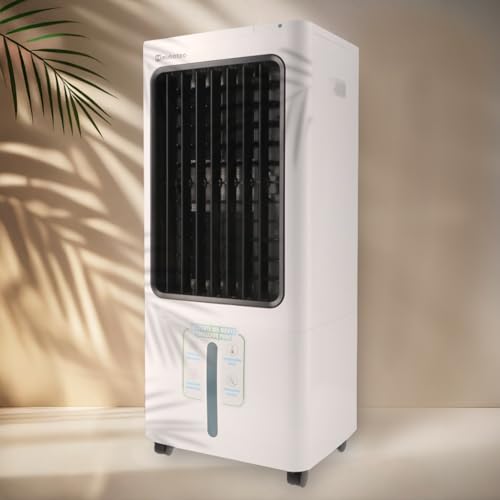 M mimotec - Climatizador Evaporativo Portátil Airmax 4800 m³/h Blanco, enfriador de Aire 30L Control Remoto, Motor DC Silencioso, 100W, Bajo Consumo, ideal para Hogar, Oficina y Exteriores Cubiertos