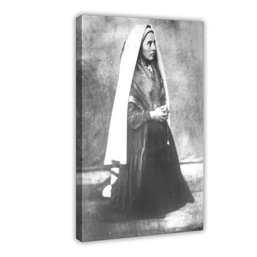 Toile de sainte Bernadette avec chapelet inspiration spirituelle