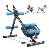 EPHESPORT Multifunctional Ab Machine, Adjustable Ab Workout Equipment, Ab ＆ Sit Up Machine for Stomach Workout, Foldable Abdominal Trainer With Knee and Back Protection, Full Body Workout for Home Gym (Blue)