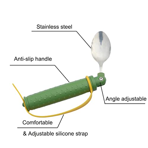 Adaptive Stainless Steel Elder Spoon Parkinsons Eating Aids Utensils For Adults Elderly Patients Muscle Weakness Arthritis Handicapped (Spoon B) #TOP1