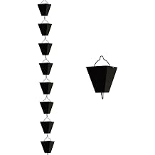 Square Cups Rain Chain Gutter with S Hook, Aluminum Alloy Rain Bell Rain Catcher, Adjustable Metal Rain Gutter Chain Eaves Drainage System1.4m 4.6ft