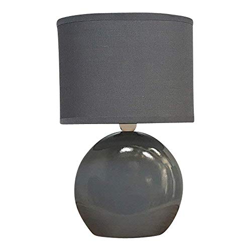 Preisvergleich Produktbild dasmöbelwerk Tischlampe Nachttischlampe Tischleuchten Leuchte Schreibtisch Lampe Grau 34679