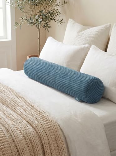 CHERRYARN Long Cylinder Pillow – 8x35.4 Inch Corduroy Lumbar Pillow,