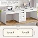 MaverickFurni Two Person Desk with 5 Drawers, Double Desk with Storage for 2 People, 78 Inch Extra Long White Desk Workstation with File Drawer for Home Office, White