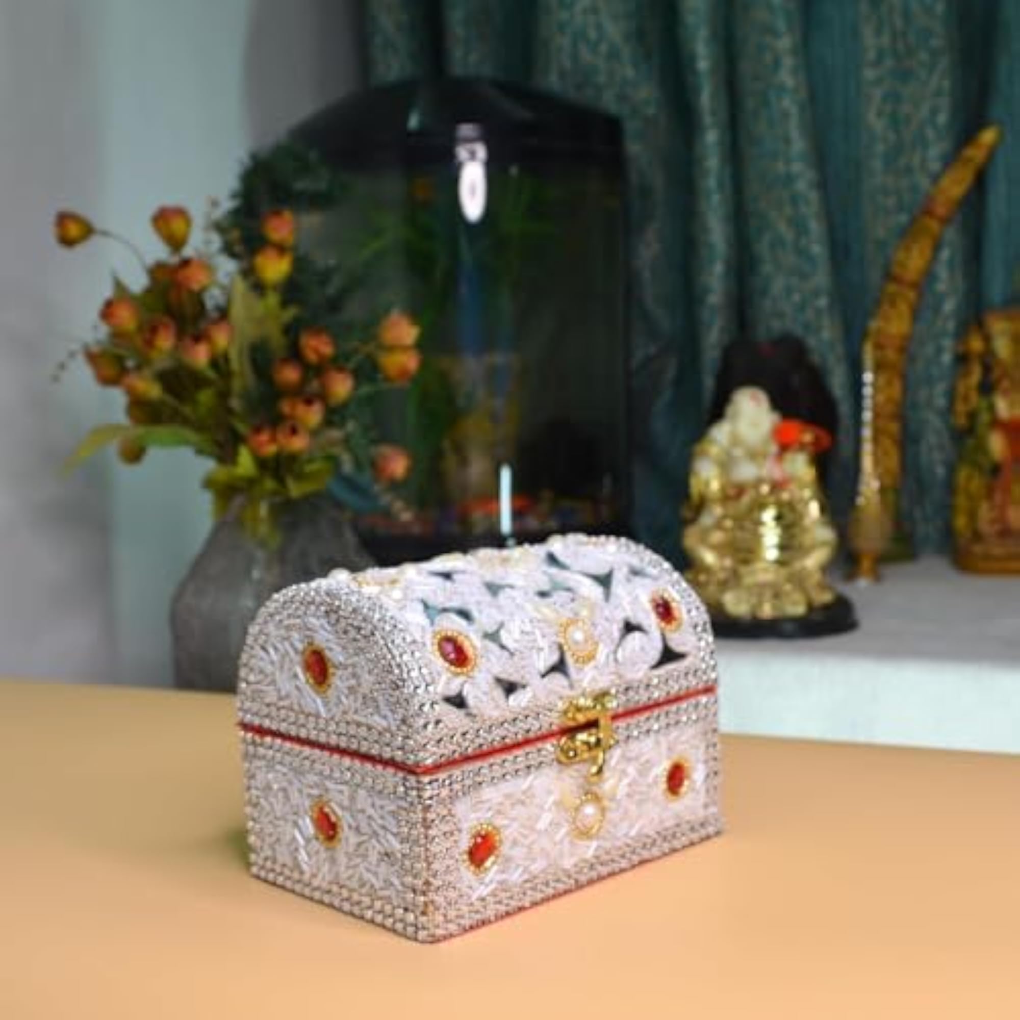 Wooden Vanity Box Makeup Kit Traditional Handcrafted Decorative Bangle Decor Gift Packing Boxes