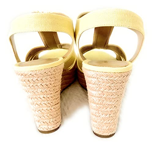 Michael Michael Kors Womens Berkley Canvas Wedge Sandals Yellow 10 Medium (B,M) #TOP3