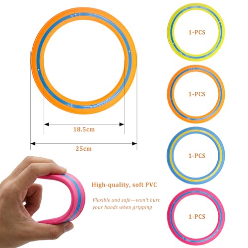 Miniatura 2 de Jiac 4 Piezas Frisbee Ultimate Anillos De Lanzamiento Discos Voladores Para Adultos Y Perros Anillo Infinito 25cm Vuela Recta Ligeros Fáciles De Lanzar Para Playa, Deportes Al Aire Libre En Familia