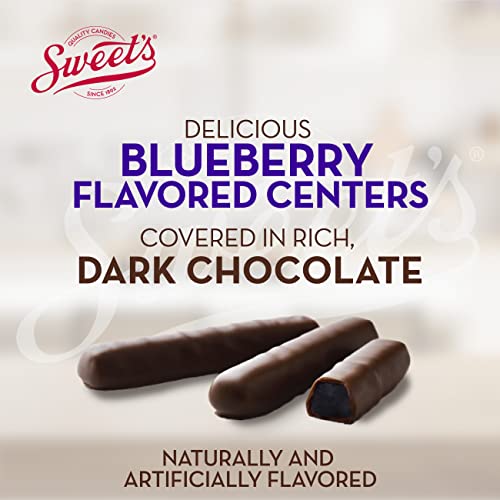 Sweet Candy Dark Chocolate Blueberry Sticks - Chocolate Covered Candy - Blueberry Flavor With Dark Chocolate Coating - Old Fashioned Sweet Treat - One (1) 10.5Oz Box #TOP2