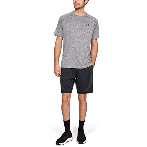 Under Armour Men's Tech 2.0 Short Sleeve T-Shirt , Charcoal Light Heath (019)/Black , Medium - Thumbnail 5