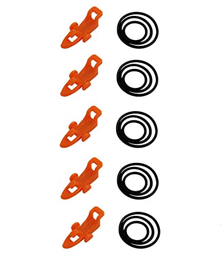 Drchoer Lot de 5 crochets de pêche pour appâts avec 3 tailles d'anneaux élastiques en caoutchouc pour hameçons vers et hameçons triples Cover