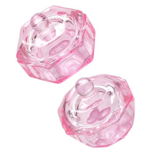 Vasos de cristal para manicura con tapa 2 unidades miniatura 1