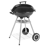 LOLAhome Barbacoa Ahumador de carbón negro | De 45x41x72cm | Tapa Ahumador, entrada de aire regulable, fácil montaje, fácil guardado | Para 8 comensales | Barbacoa jardín
