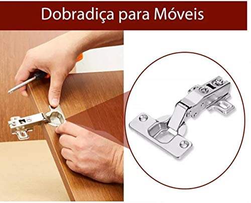 Dobradica para Moveis 26Mm Curva, Bemfixa, 9418