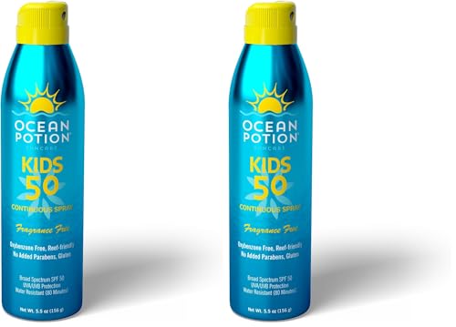 Ocean Potion Sunscreen Body Spray Kids SPF#50 5.5oz C-Spray (Pack of 2)