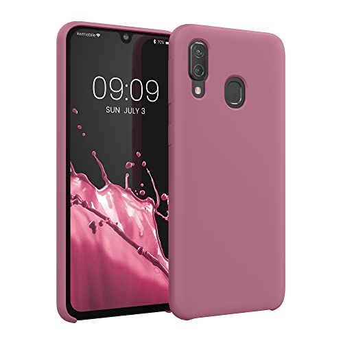 kwmobile Carcasa Compatible con Samsung Galaxy A40 Funda   Case TPU y Silicona antigolpes   Apto Carga inalámbrica   Rosa Oscuro