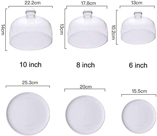 WEIJINGRIHUA Cake Stand Cupcake Stand Stand Gebak Stand Wit Cake Tray Met Koepel Glas Deksel Creatief Fruit Brood Gebak… - Image 8