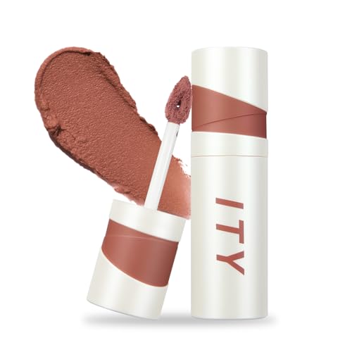 Image of ITY Velvet Matte Finish Lip Stain-Mousse Textured Lip Clay, Nude Shade, Conceals Lip Lines, Rich Pigment Lip Tint Lipsticks, 0.14 oz (4g) in Petal