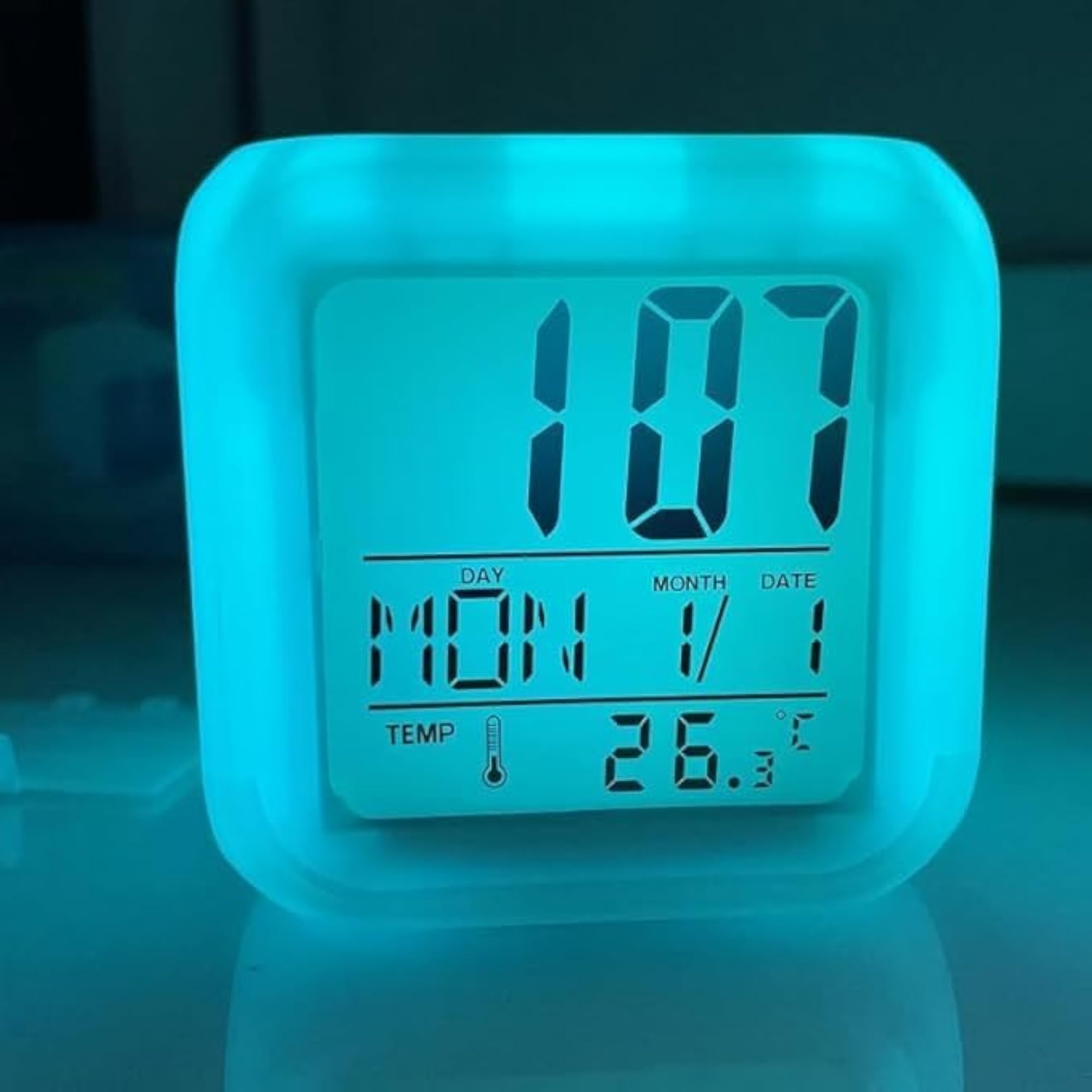 Customized Digital Alarm Clock with Multicolor Photo