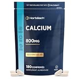Calcium Carbonate Powder Tablets 800mg | Complement Alimentaire | 180 Comprimés Véganes | Horbaach