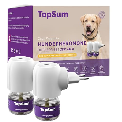 TopSum Pheromon-Diffusor für Hunde: Starterset zur Unterstützung des Wohlbefindens & ausgeglichenen Verhaltens, 2er-Pack (Purple)