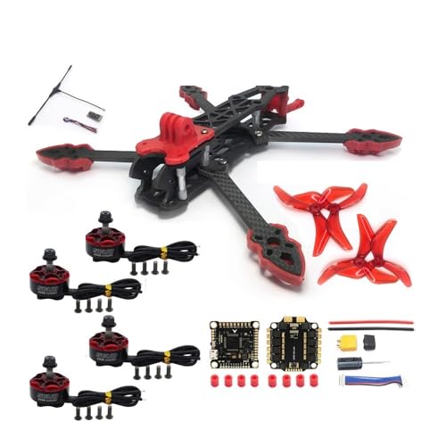 Mark4 5�C���` �J�[�{���t�@�C�o�[�t���[�� 2208���[�^�[ 5043�v���y�� F4V3S PLUS FC 45A 4-in-1 ESC ELRS 915MHz FPV�R���{ ���[�V���O�h���[���ɍœK(D5CRPRO-4S)
