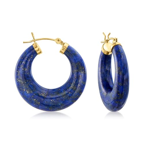 Ross-Simons Round Gemstone Hoop Earrings...