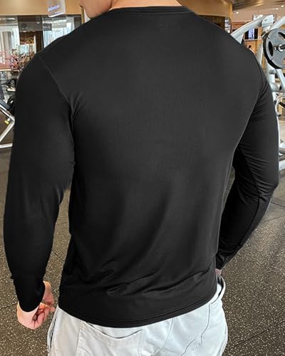 Image of Men's Active wear Regular Fit Round Neck T Shirt |Full Sleeves |Solid Pattern | Dry Fit T-Shirt for Men