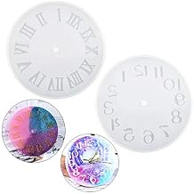 Daimay 2PCS Silicone Rubber Resin Mould Clock Alarm Casting Moulds Clear Timer Making Mold for DIY Art Craft Making - 2 Styles