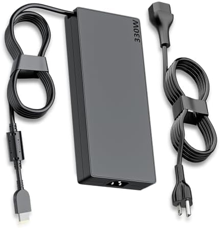 330W Slim GaN Laptop Charger Compatible with Lenovo Legion pro 7 7i 5i 5 9 9i 15 16 17 16IRX8 16IRX9 RTX 4070 4080 4090 Yoga AIO 7 ADL330SDC3A GX21M50608 20V 16.5A Gaming AC Adapter Power Supply Cord