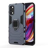 KERUN Funda para Realme 7 Pro Carcasa con 360 Grados Anillo, Híbrida Rugged Armor Absorción Protección Bumper Cover Antigolpes Case con Soporte de Coche Magnético Compatible.Azul