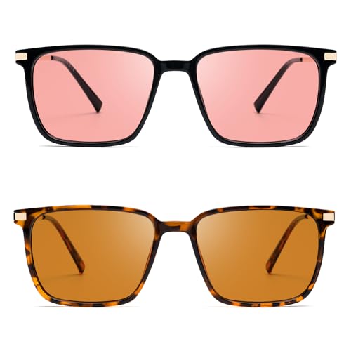 Image of Fluorescent-41 Pink Tinted Blue Light Blocking Glasses for Migraine, Light Sensitivity, Photophobia JF5002