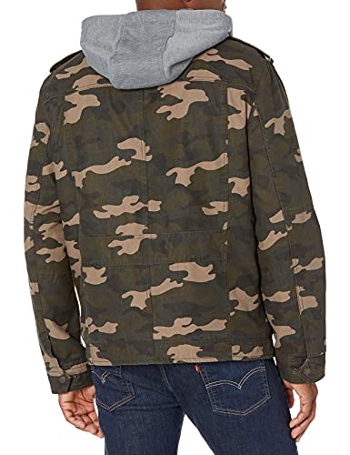 Image of Levi's Men's Washed Cotton Hooded Military Jacket (Regular & Big & Tall Sizes)