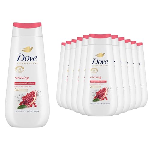 Dove Advanced Care Sulphate Free Body Wash for Women Made with Skin-Natural Nourishers and Micromoisture Provides 24 Hours Renewing Lotion-Soft Softer Skin, 225ml Pack of 12