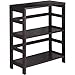 Leo Storage Open Shelf, 3-Tier, 2-Section, Wide, Espresso