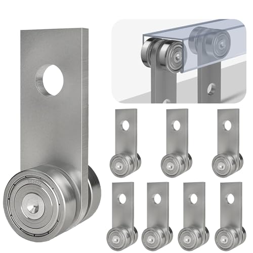 Trolley Assembly, Twours 2 Wheel Trolley Rollers for 1-5/8" Strut Channel Heavy Duty Material Handling Bearing Trolley Warehouse Hoist Noiseless Sliding Door Track System (8 pcs