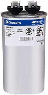 97F5388 12.5 uf MFD 440 Volt VAC - GE Genteq Replacement Oval Run Capacitor by Capcom