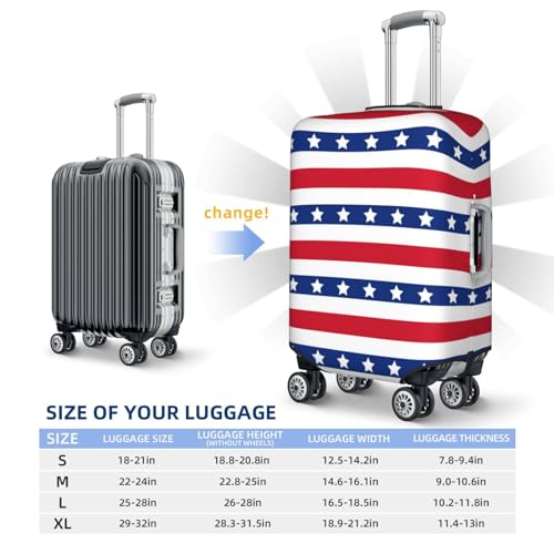 VOSERY Travel Luggage Cover - American Patriotic Stars And Stripes Washable Suitcase Covers Protector Fits 18-32 Inch Luggage4