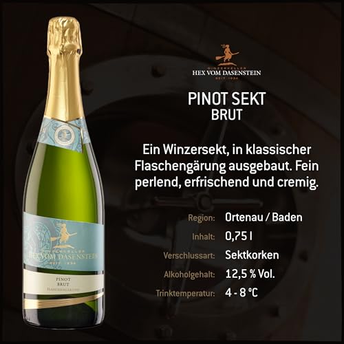 Hex vom Dasenstein Pinot Sekt Probierpaket mit Pinot brut, Pinot Rosé & Pinot Noir - KLASSISCHE FLASCHENGÄRUNG - Winzersekt aus Baden (3 x 0,75l)