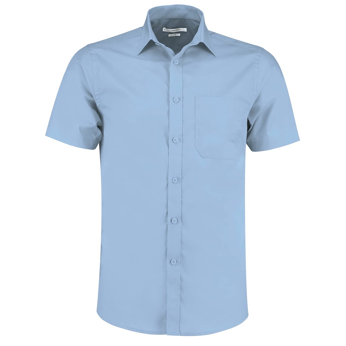 Kustom Kit Men's Men's Poplin Shirt Business Shirt, Blue (Light Blue Kk-LBL-), 48 (Manufacturer Size: 19)