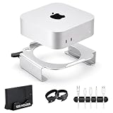 Metawood Desktop Mount for Mac mini M4 & M4 Pro | Airflow Design & Quick Power Button Access | SSD Holder | Cable Organiser | Mac mini Stand 2026 (Silver)