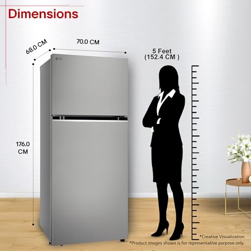 Image of LG 380 L, 3 Star, Convertible, Smart Inverter, Frost-Free Double Door, Wi-Fi Enabled Refrigerator with Multi Air Flow Cooling Technology (GLT3836SNPZ, Shiny Steel, Express Freeze, 2026 Model)