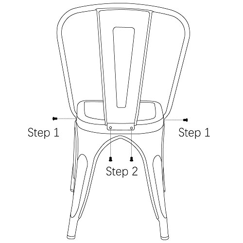 Furmax Metal Chairs Indoor/Outdoor Use Stackable Chic Dining Bistro Cafe Side Chairs Set Of 4 (Distressed White) #TOP7