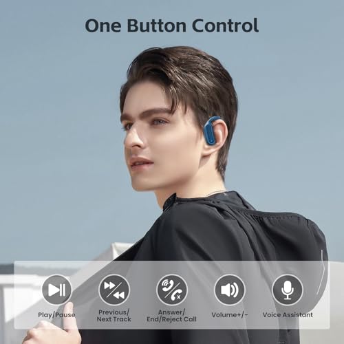 Image of TRAUSI Wireless Bluetooth 5.4 Headphones, Fast Charging Stereo Earphones with Noise Cancelling Mic, IPX7 Waterproof and Comfort Fit Ear Buds for Fitness, Workouts Purple