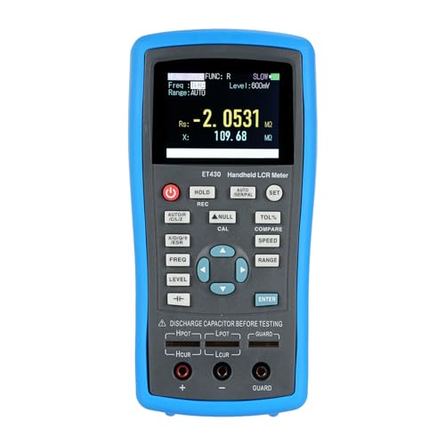 2.5-inch LCD Digital Handheld 100kHz LCR Meter LCR Multimeter Tester for Inductance Capacitance Resistance Measuring 0.6 Vrms Black