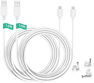 BENSN (2 Pack) Extension Cable 10 Ft, 5V Camera Micro USB Power Cord