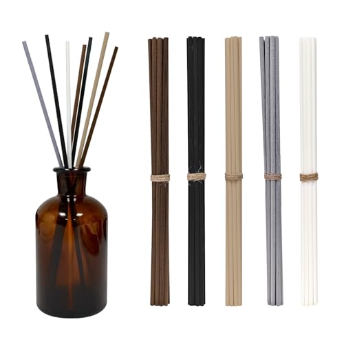 5 Mixed Colors 10inch Diffuser Replacement Sticks - 60Pcs Fiber Reed Fragrance Sticks Refill for Home and Bathroom - Rattan Essential Oil Sticks for Scented Diffuser