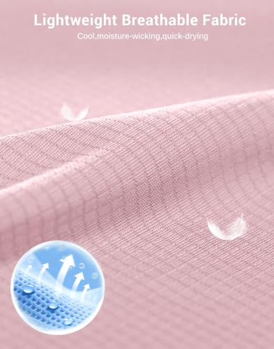 G Gradual Mens Golf Shirt Short Sleeve Dry Fit Moisture Wicking Performance Lightweight Athletic Grid Summer Collared Polo Shirts for Men(Light Pink,X-Large) — view 4
