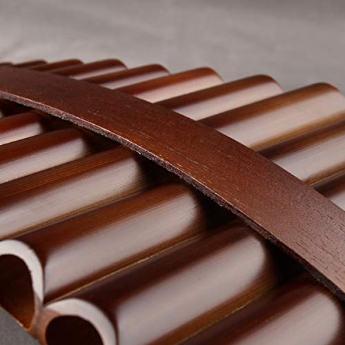 22/25 Pipes G Key Professional Pan Flute Chinese Traditional Musical Instrument Pan Pipes Easy To Learn With Exquisite Brown Pan Pipes Flute And Black Leather Bag (25-Right Hand) #TOP7