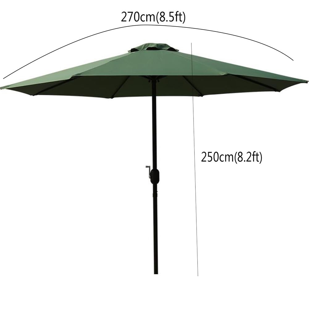 Parasol Tarasowy 2,7 M, Parasol Ogrodowy, Tkanina Poliestrowa, Ochrona Uv, Parasol Zewnętrzny, Na Taras Plażowy, Do Ogrodu, Basenu Zewnętrznego,Darkgreen